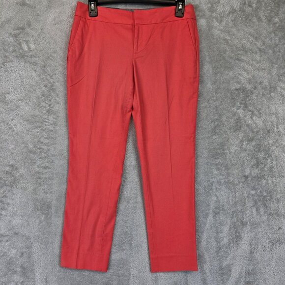 Banana Republic Pants Womens 2P Red Hampton Fit Crop Petite Cotton Stretch Ankle - Picture 1 of 13
